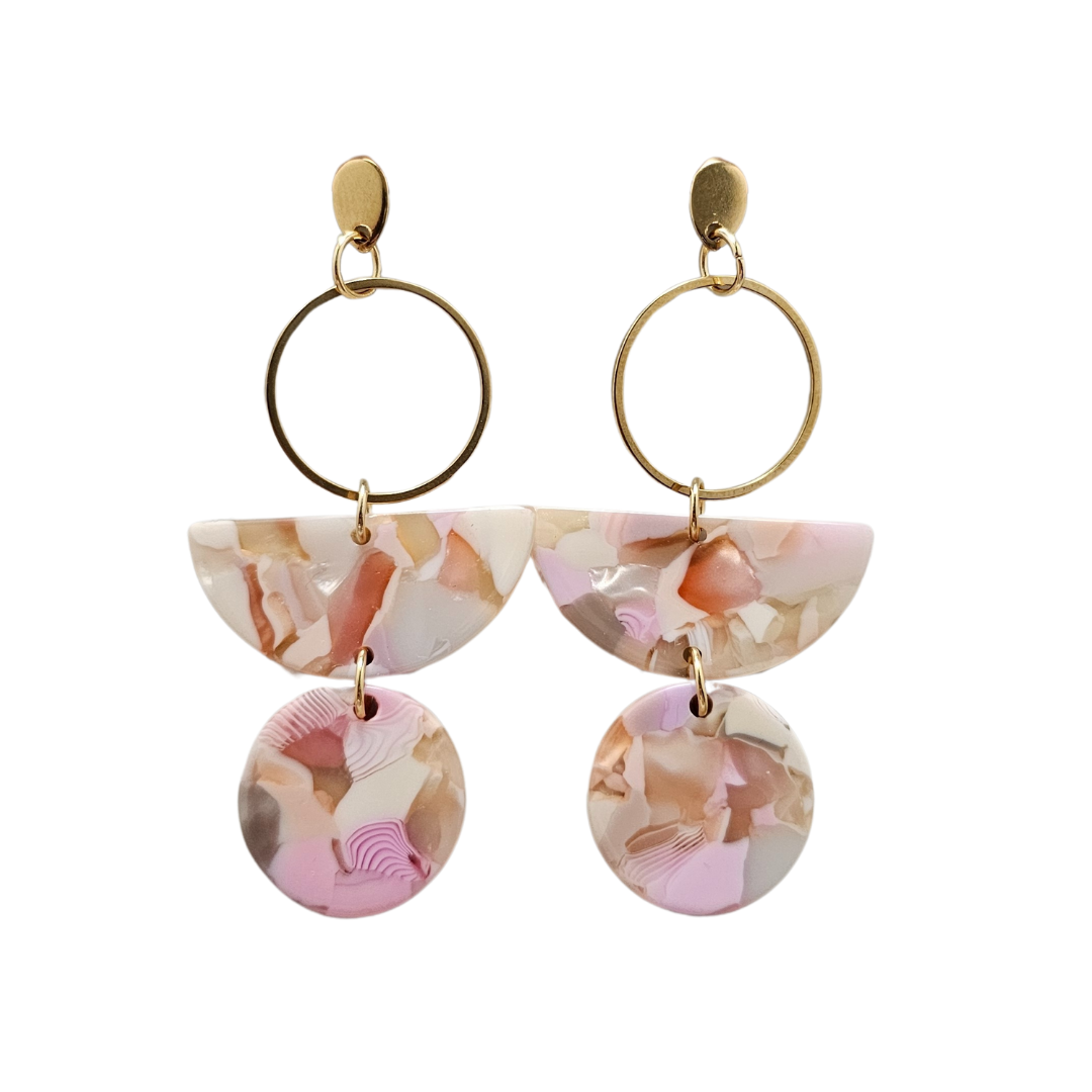 Wren Earrings - Peachy Pink