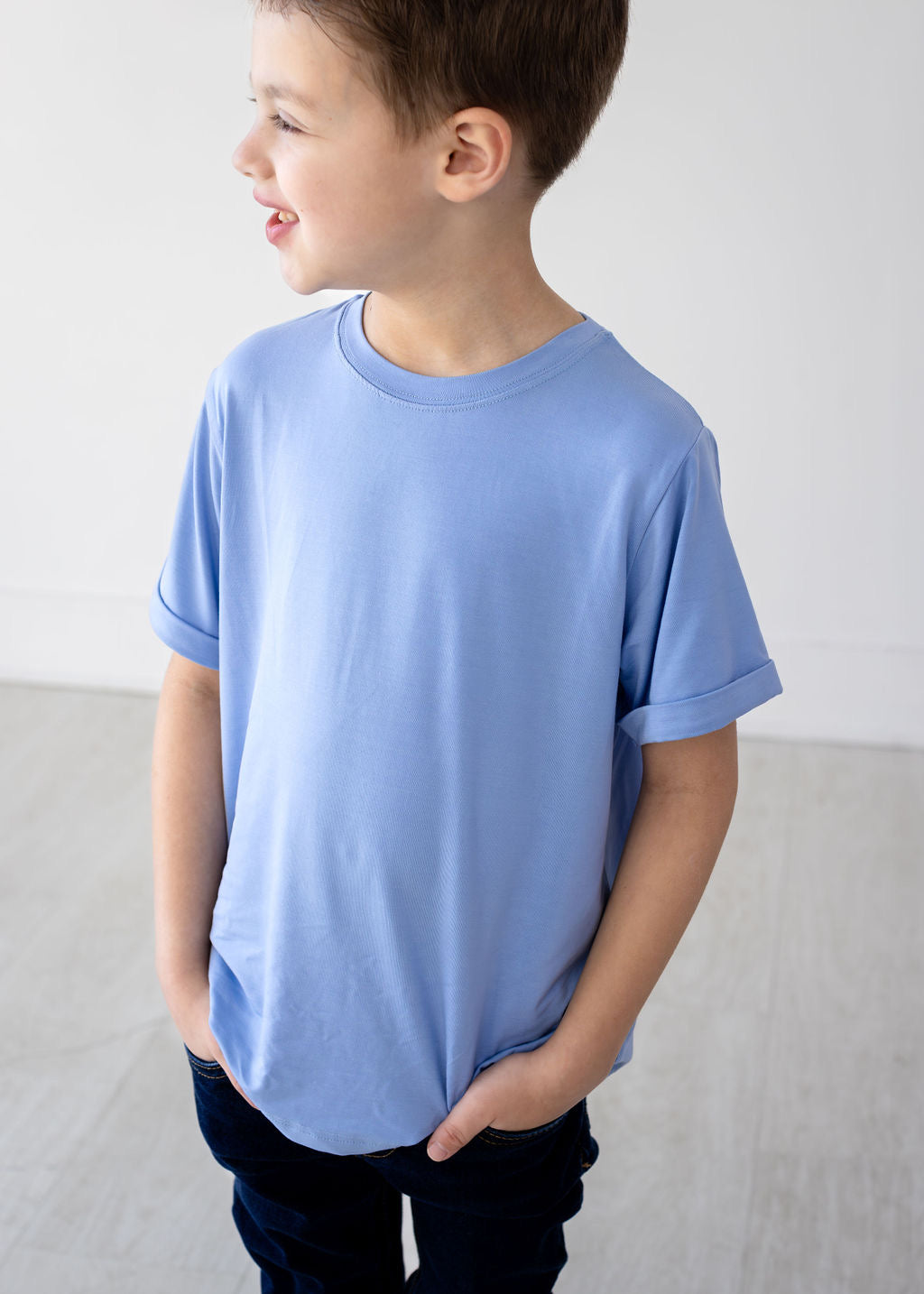 Bamboo Tee - Chambray Blue