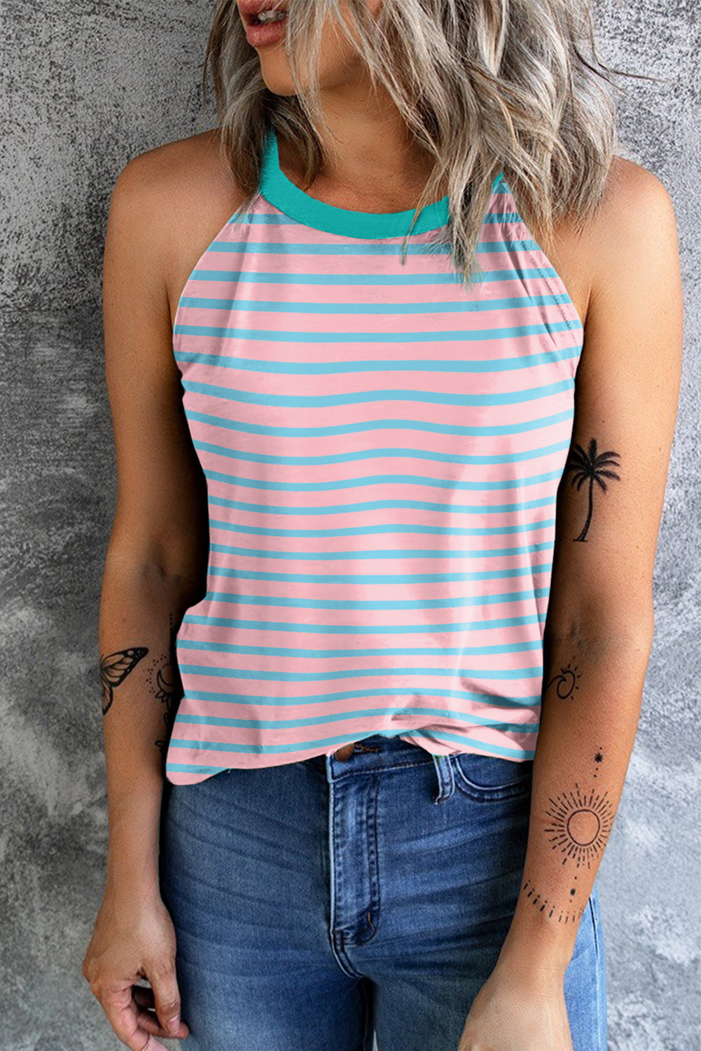 Striped Round Neck Tank