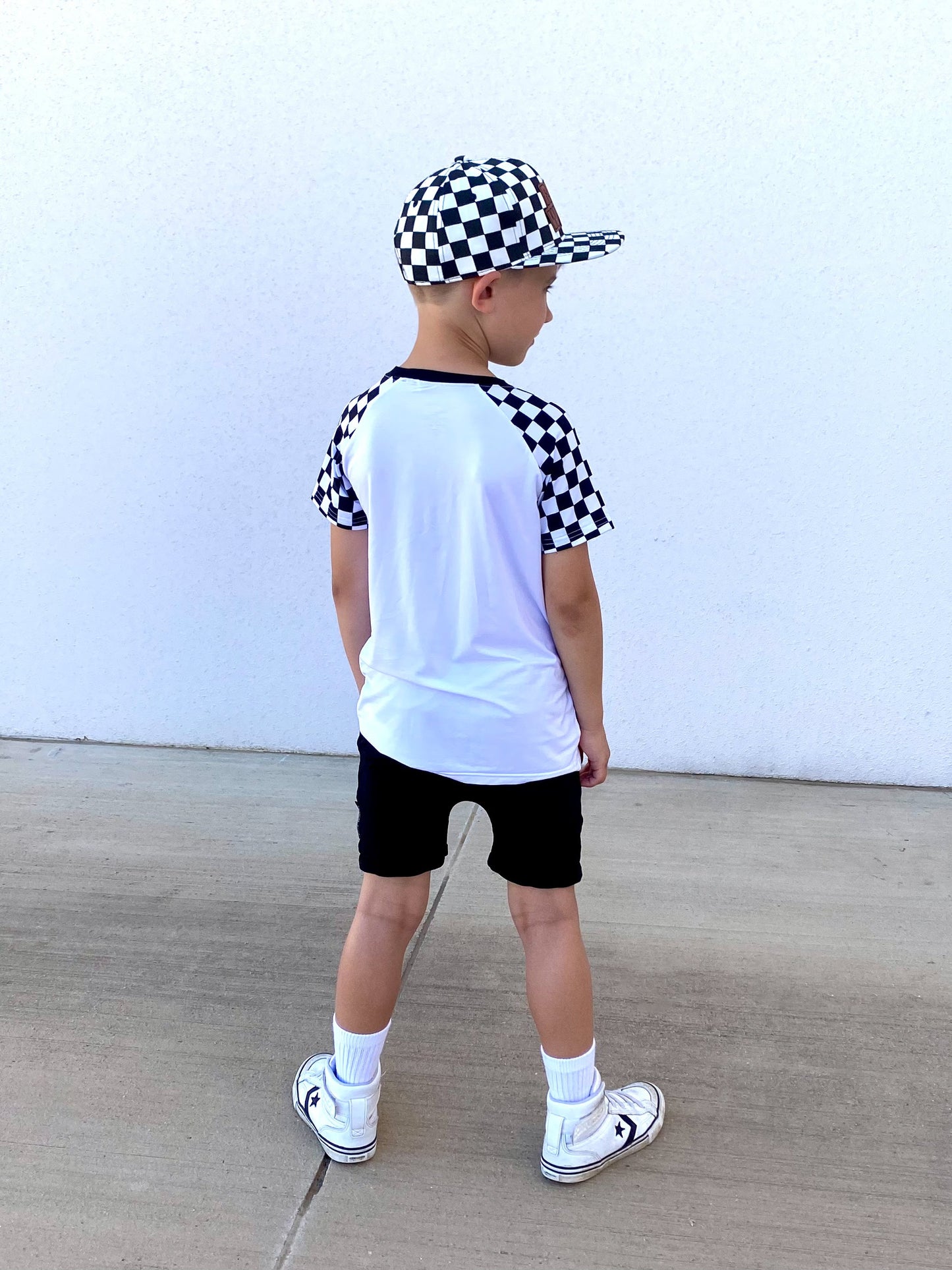 Checked Out Bamboo Tee - White