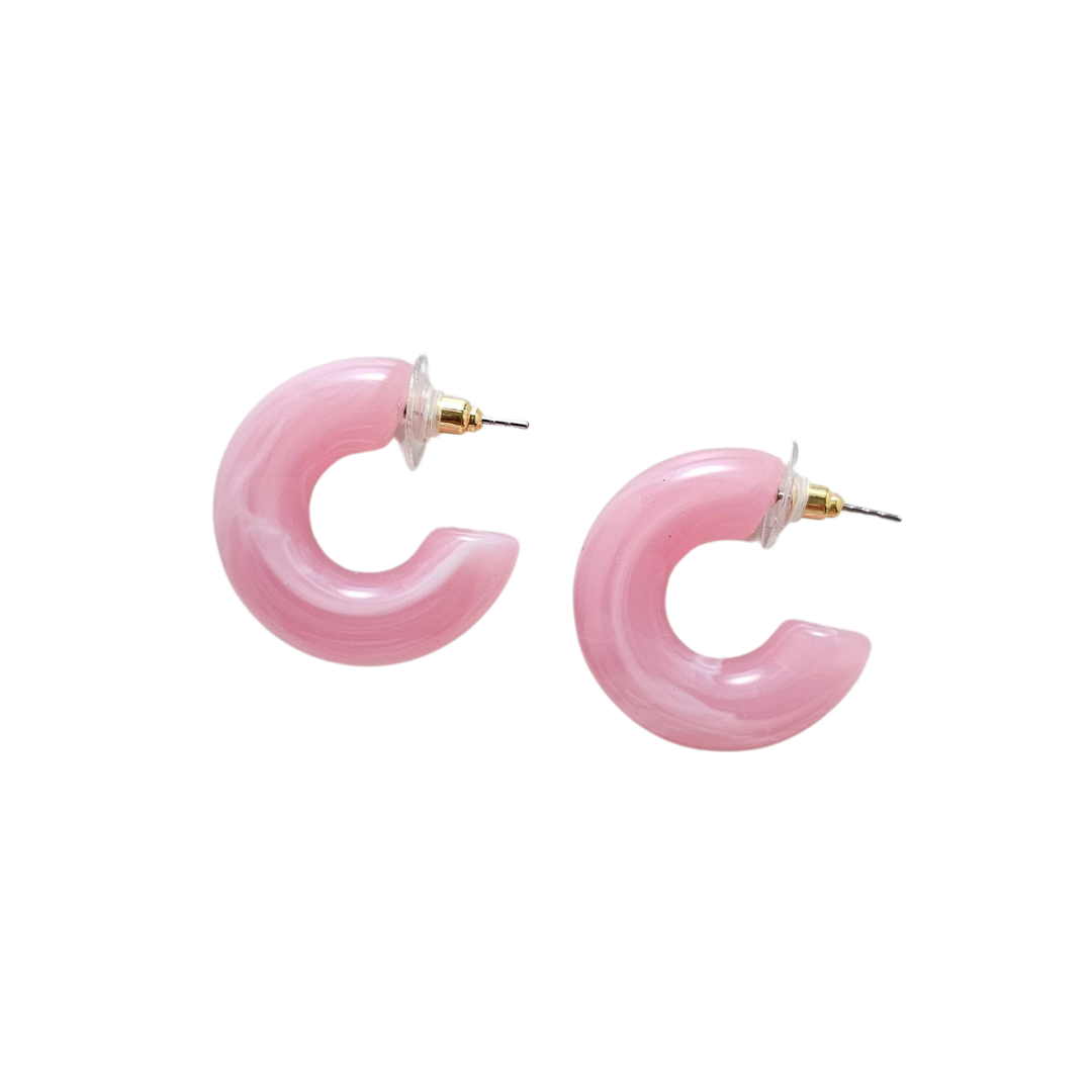 Chloe Hoops - Pink