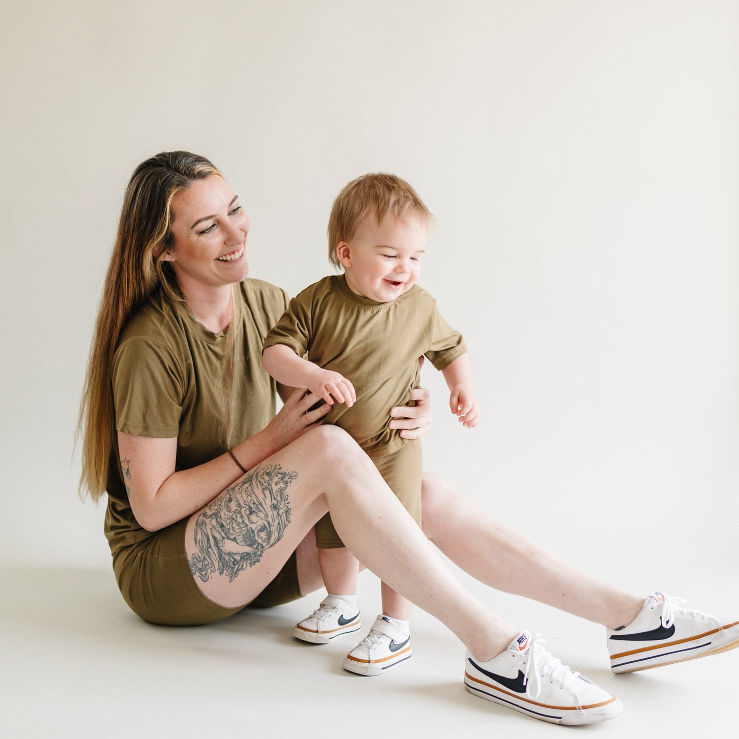 Women's Bamboo Bike Shorts & Tee Daywear Set