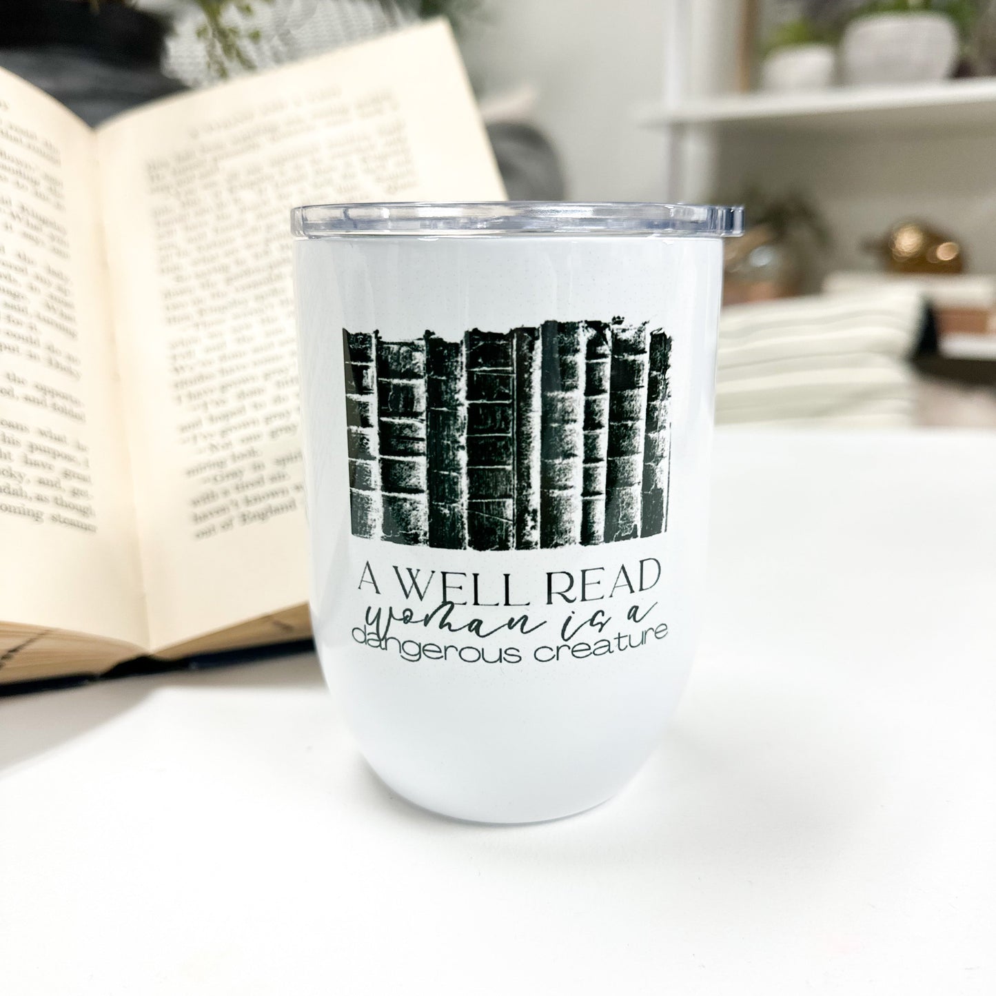 A Well Read Woman Wine Tumbler