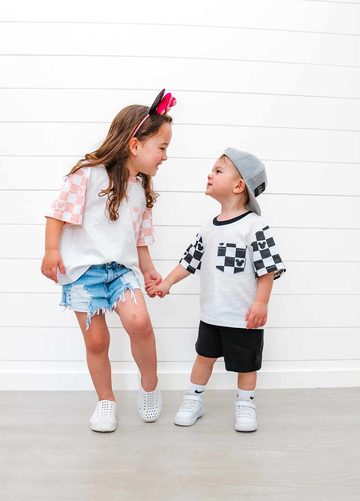 Black Checkered Pocket Toddler & Kids T Shirt