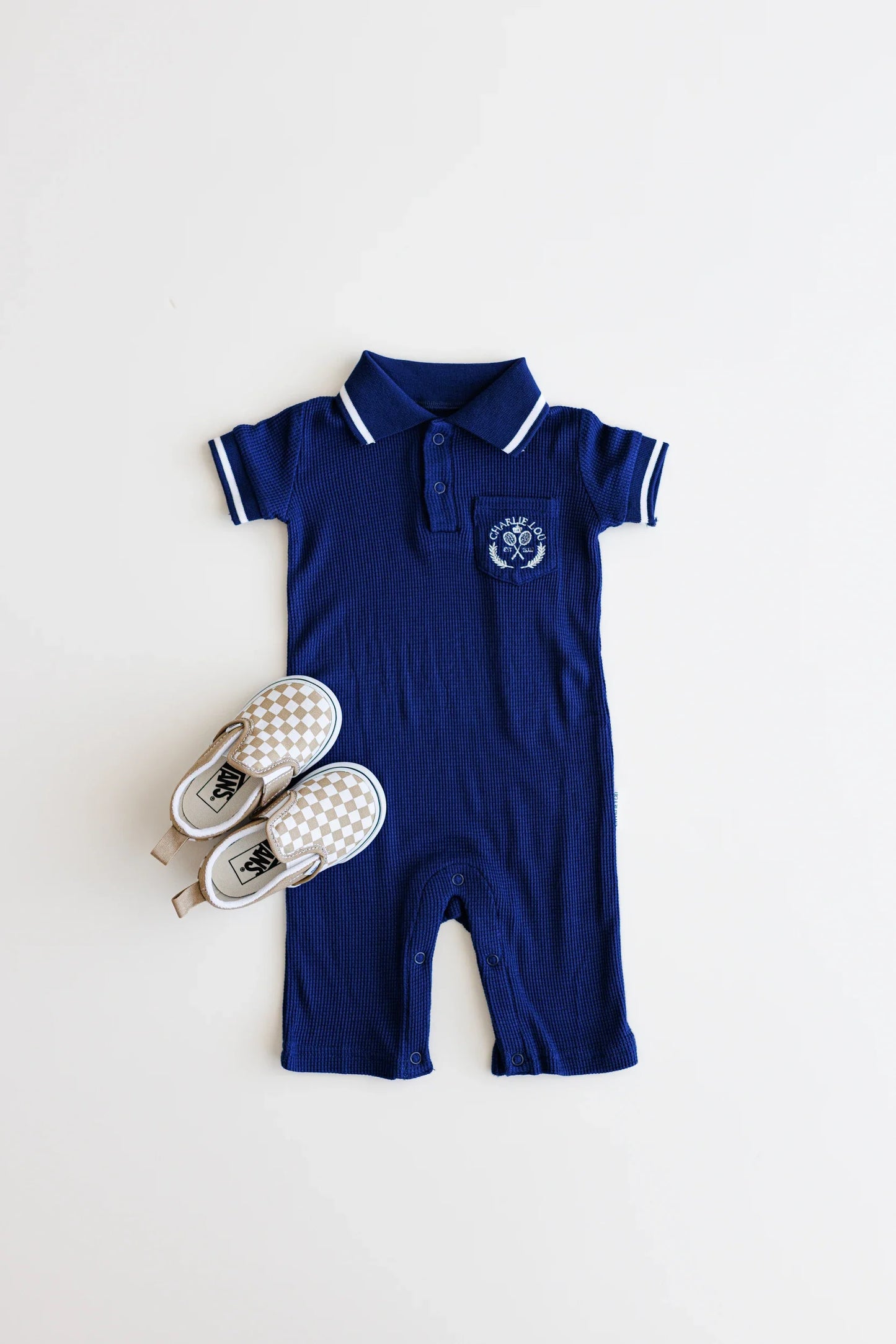 Waffle Bamboo Polo Romper