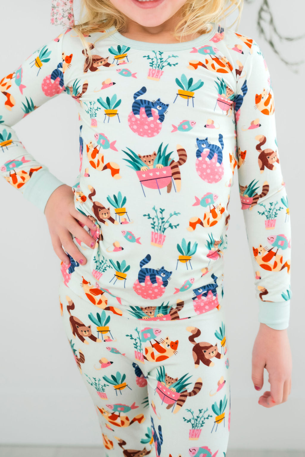 Felines & Ferns Long Sleeve PJ's