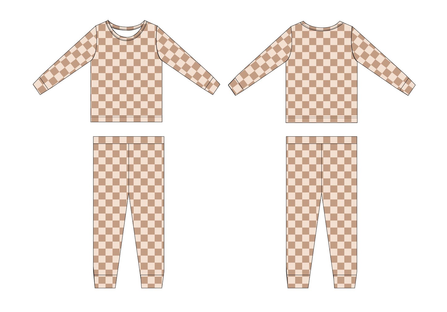 Beige Checker- Set