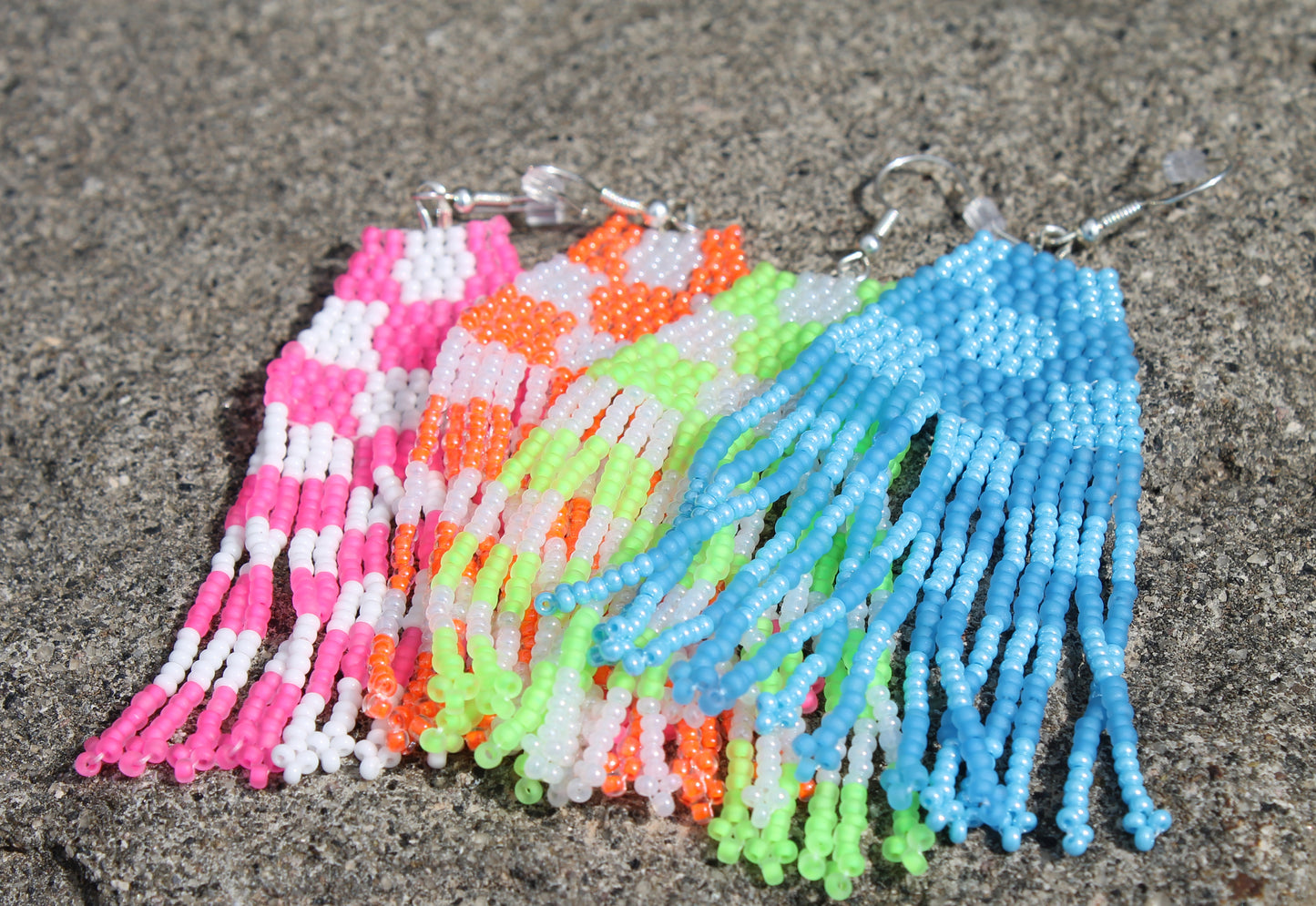 Checkered Vibes Fringe Earrings