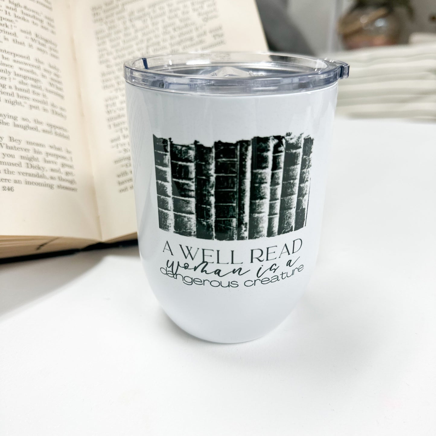 A Well Read Woman Wine Tumbler