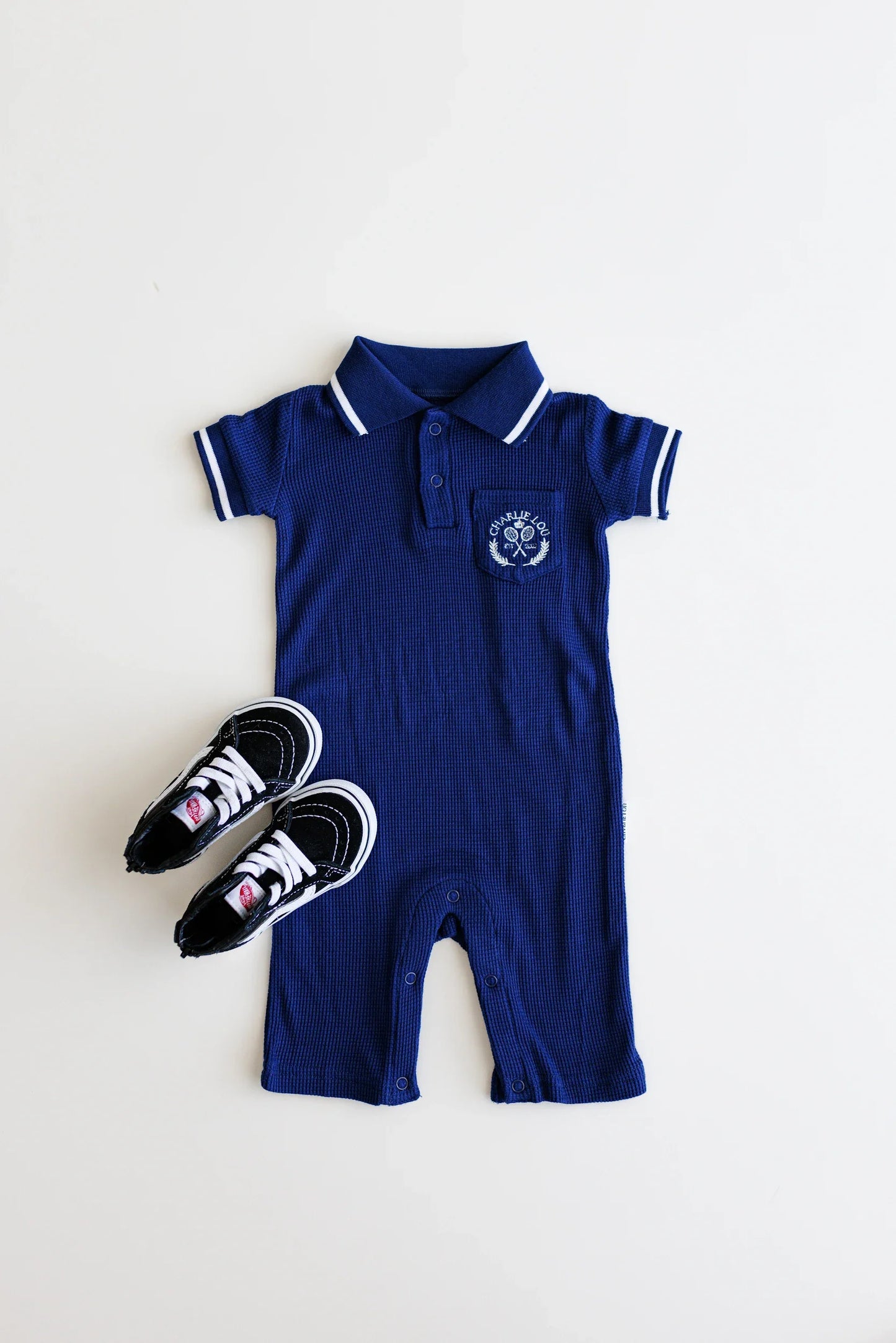 Waffle Bamboo Polo Romper