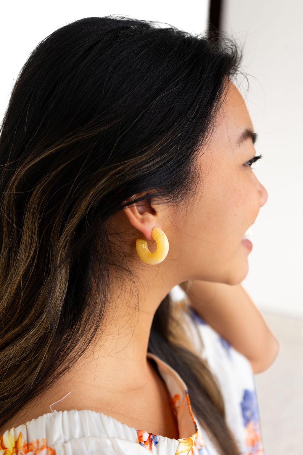 Chloe Hoops - Yellow