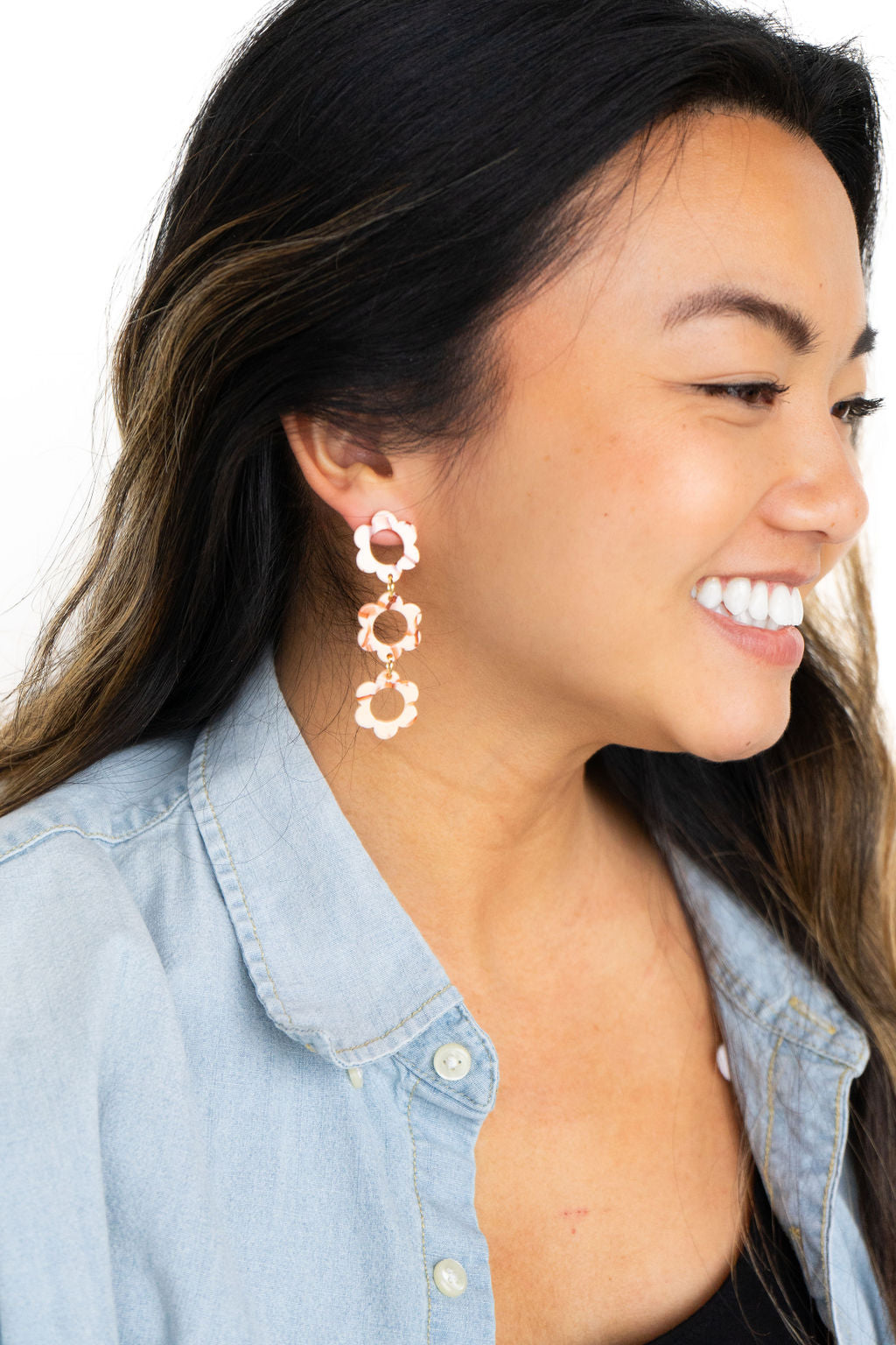 Delilah Earrings - Peach