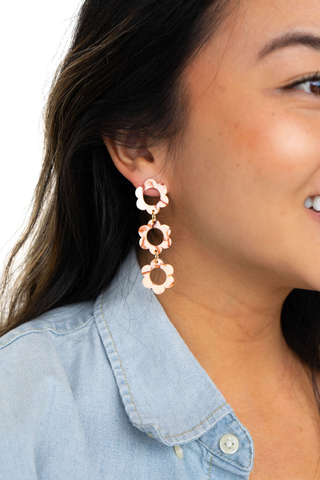 Delilah Earrings - Peach