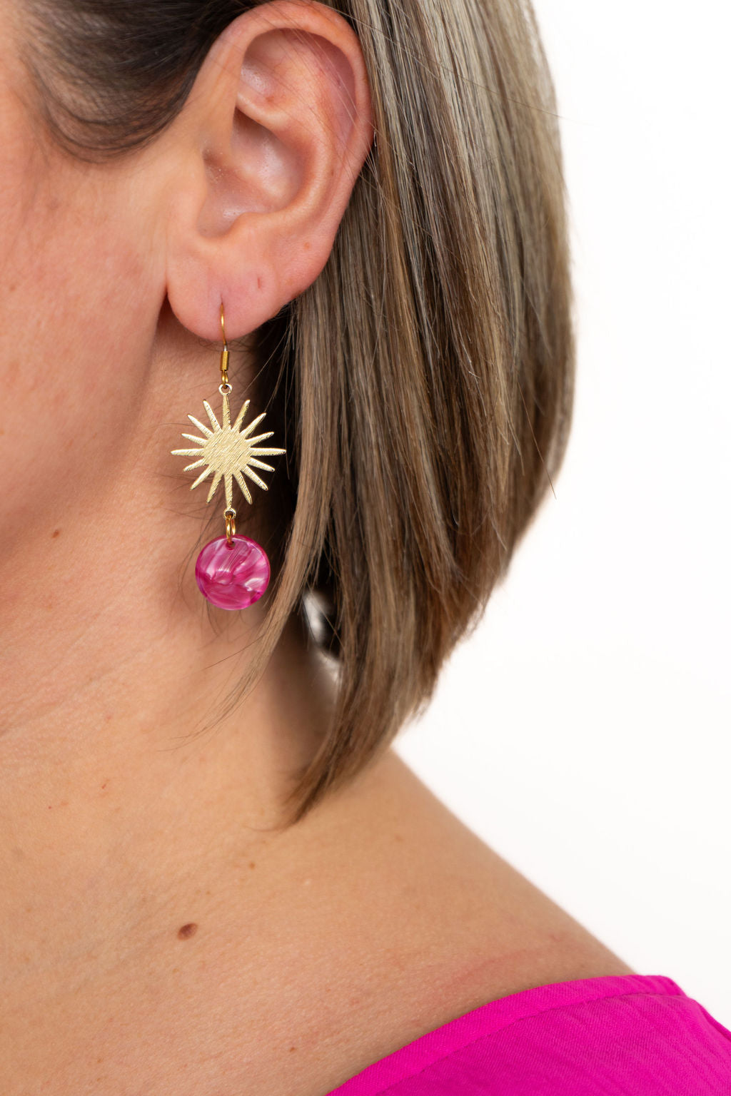 Solana Earrings - Raspberry