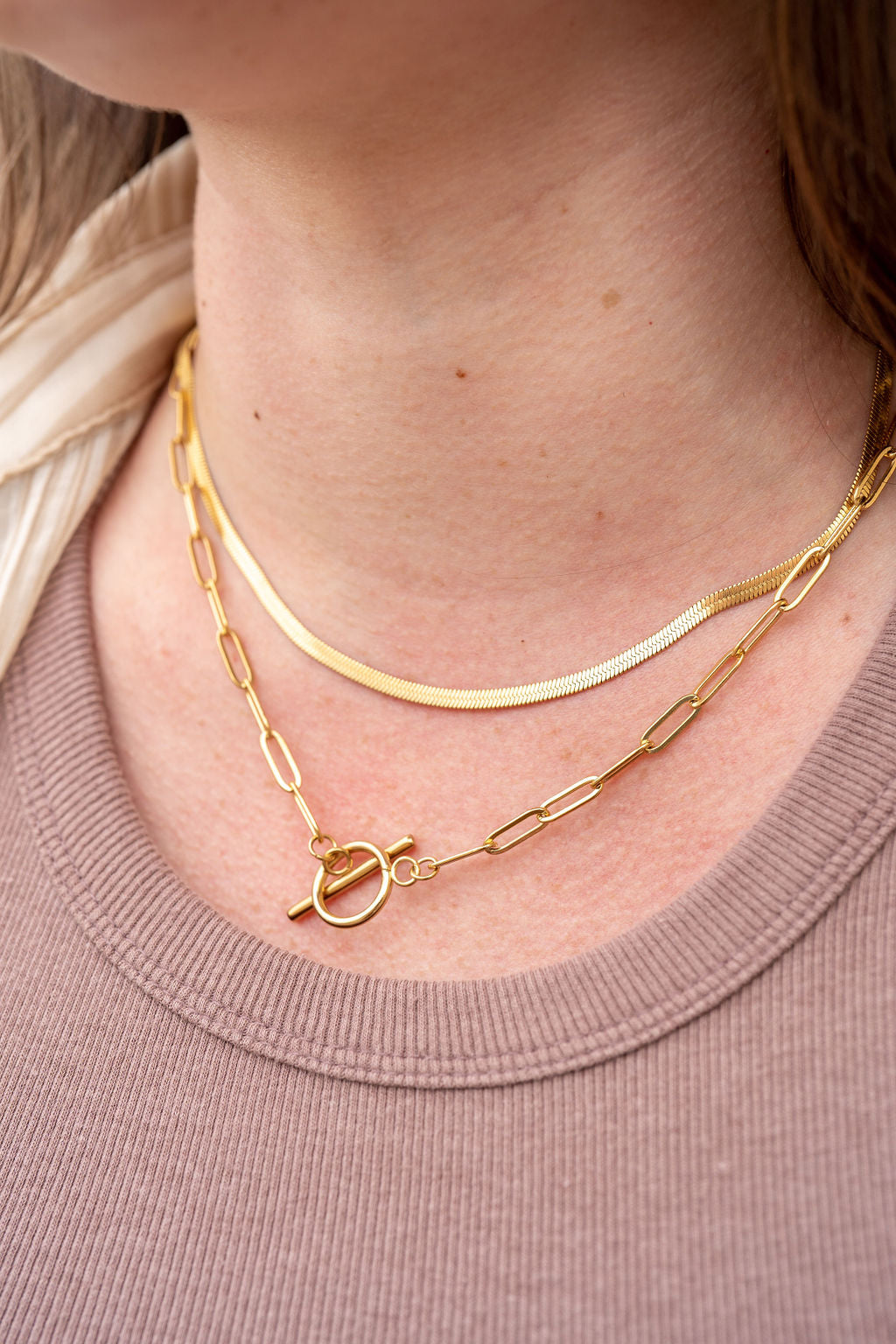 Luxe Gold Delicate Herringbone Chain - 16"