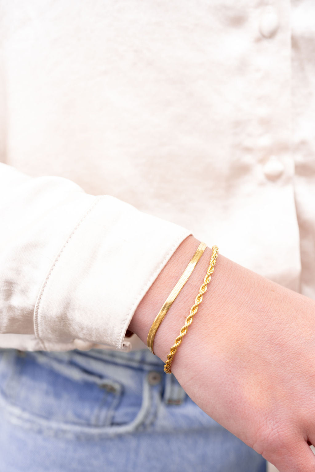 Luxe Gold Herringbone Bracelet