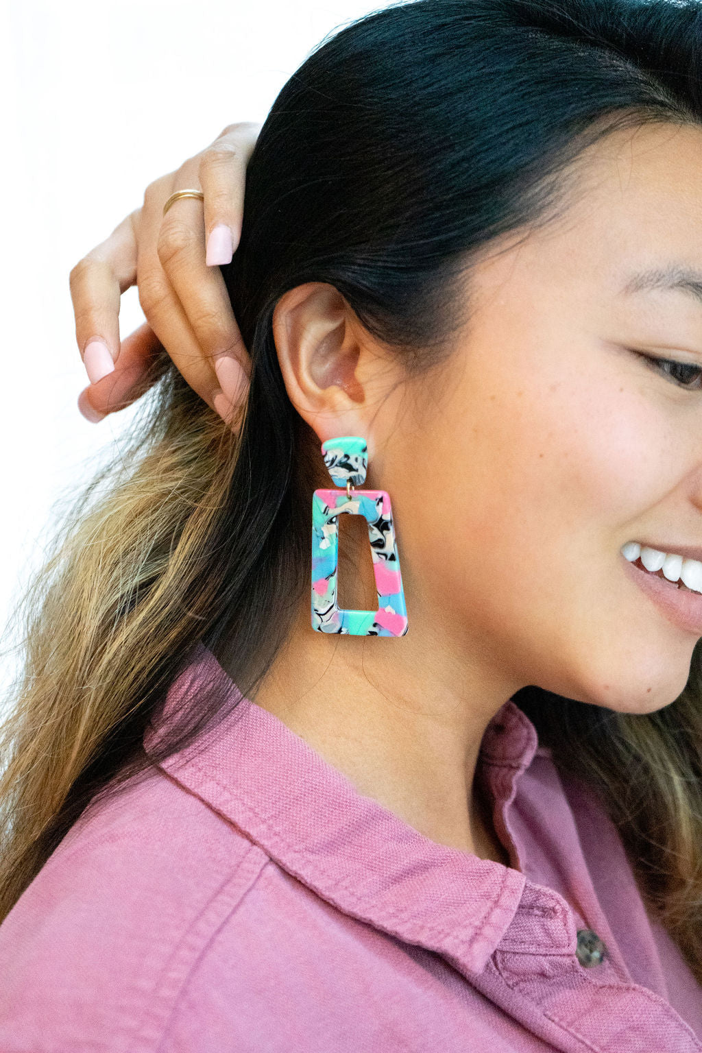 Avery Earrings - 80's Pastel