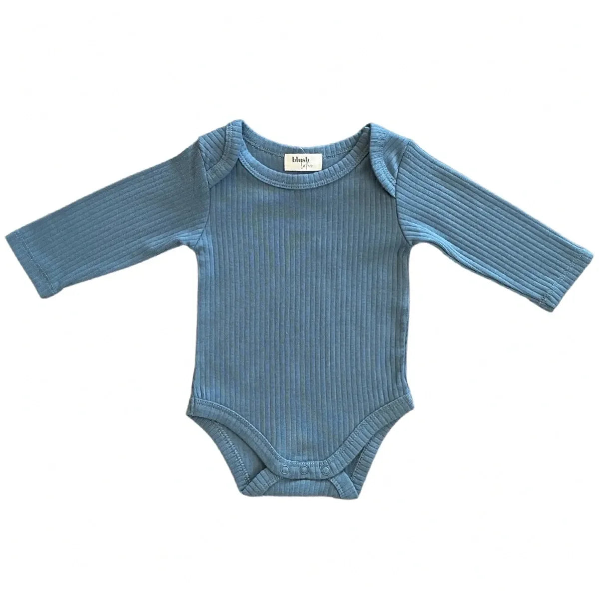 Ribbed Bodysuit - LONG SLEEVE - Cerulean