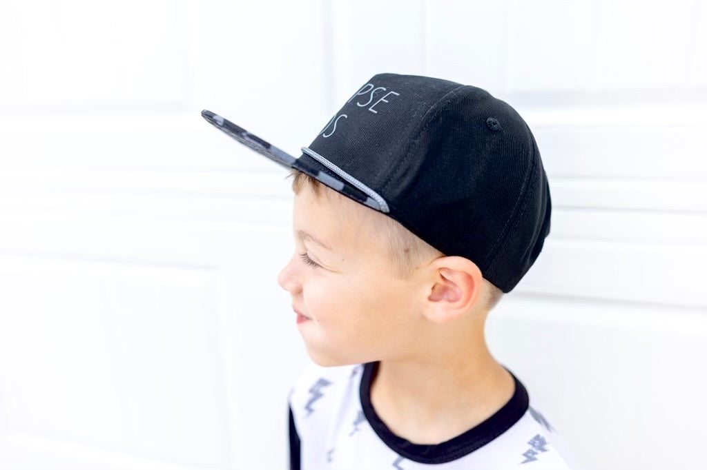 Black Checkered Snapback - Child