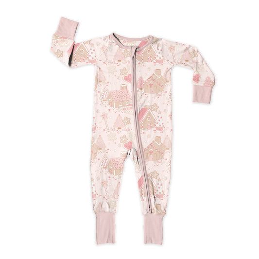 Gingerbread Zip Up Bamboo Pajamas