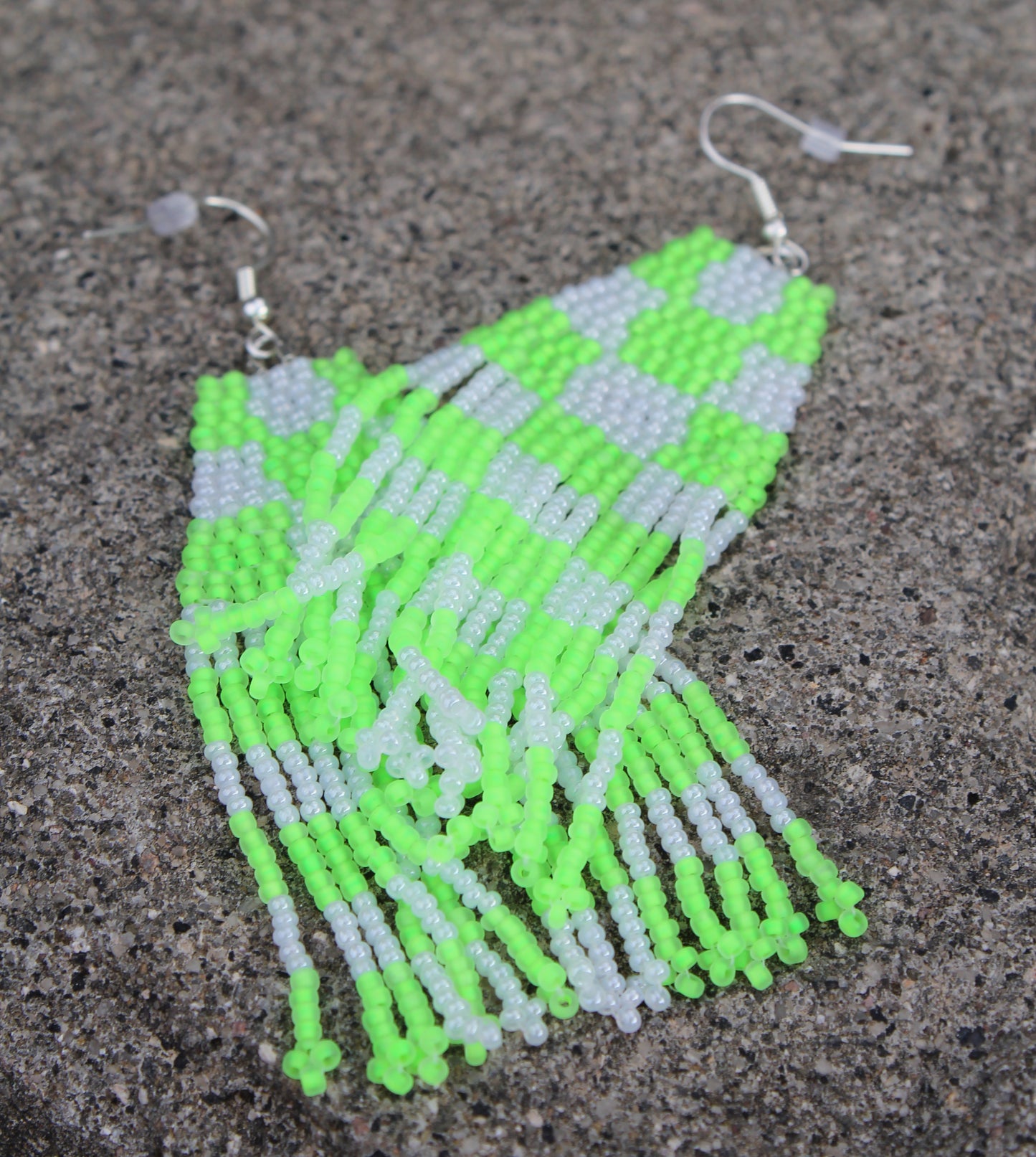 Checkered Vibes Fringe Earrings