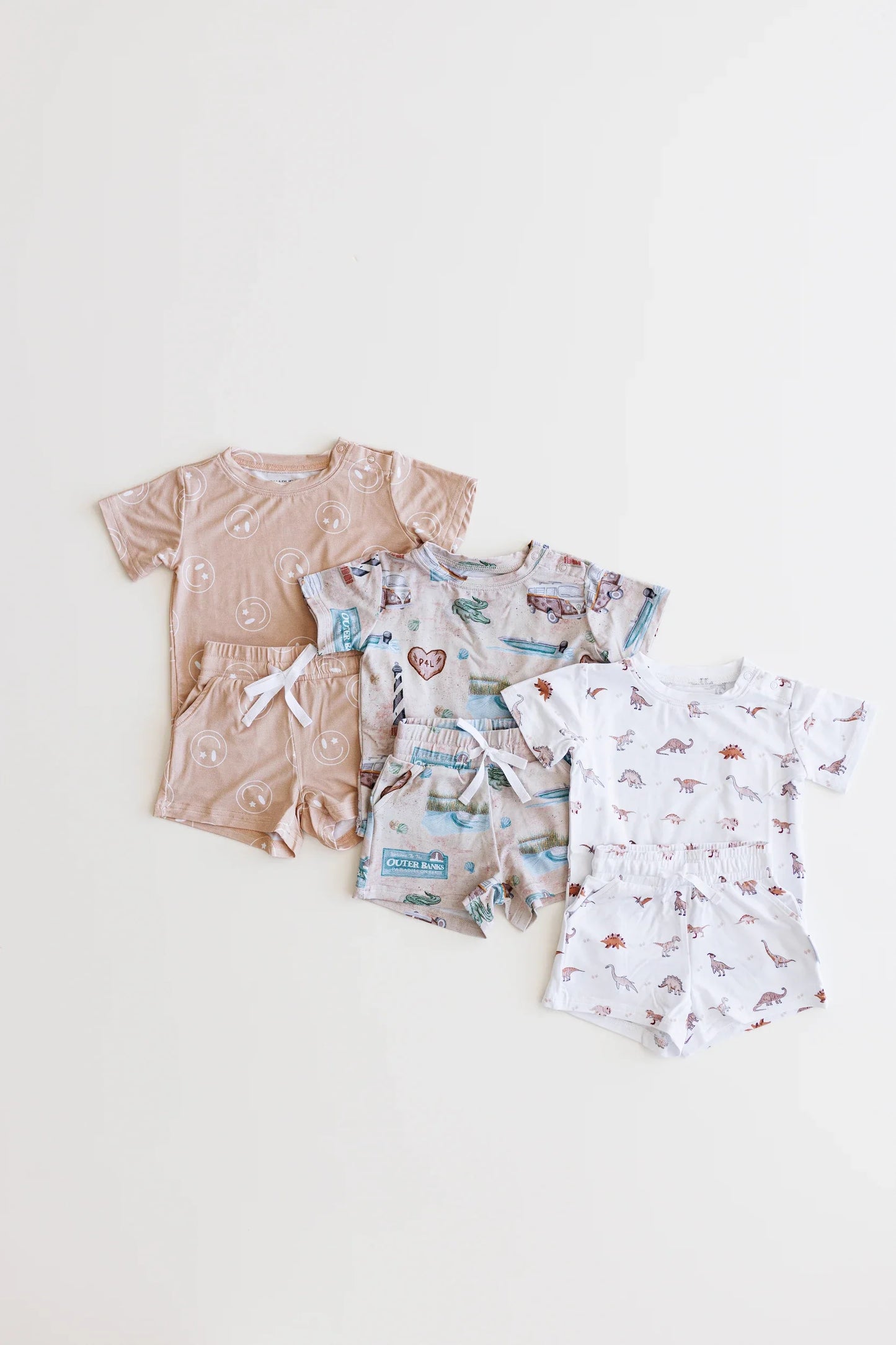 Neutral Dinosaurs Shortie Set