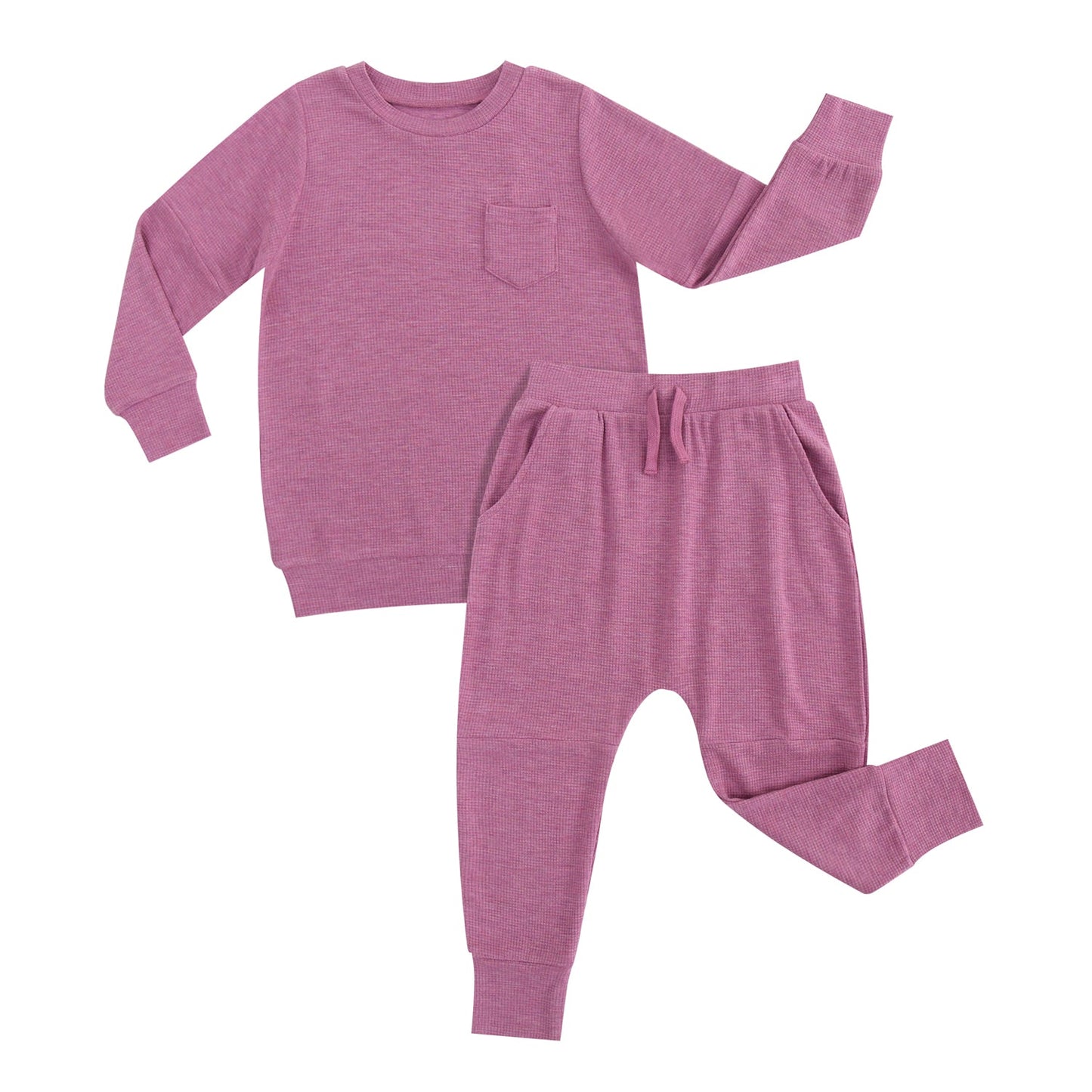 Bamboo Waffle Kids' Jogger Set-Line Dry Only