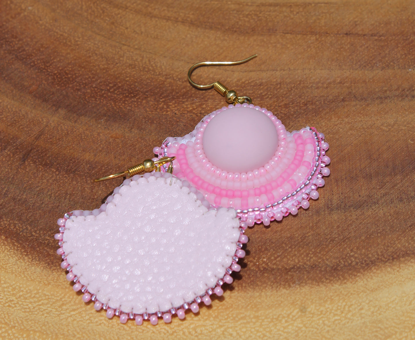 Pink Half Moon Earrings