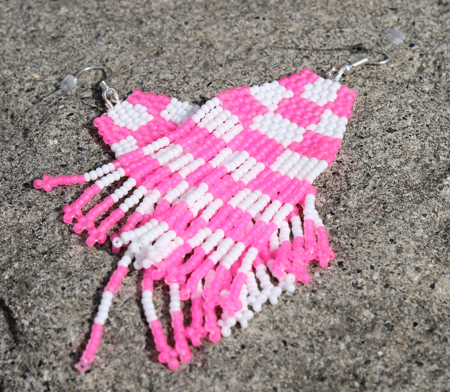 Checkered Vibes Fringe Earrings