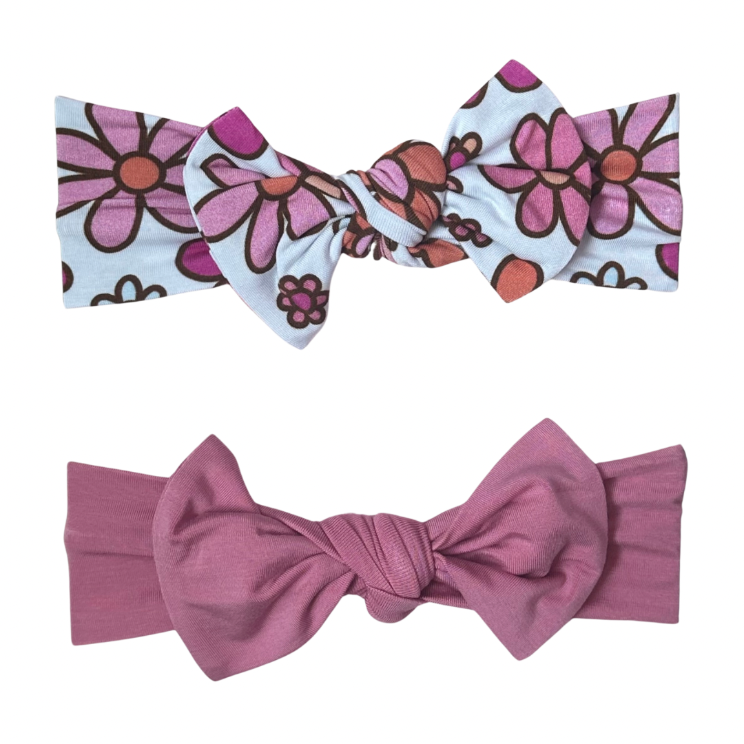 Avery + Pink Solid - Headband Set