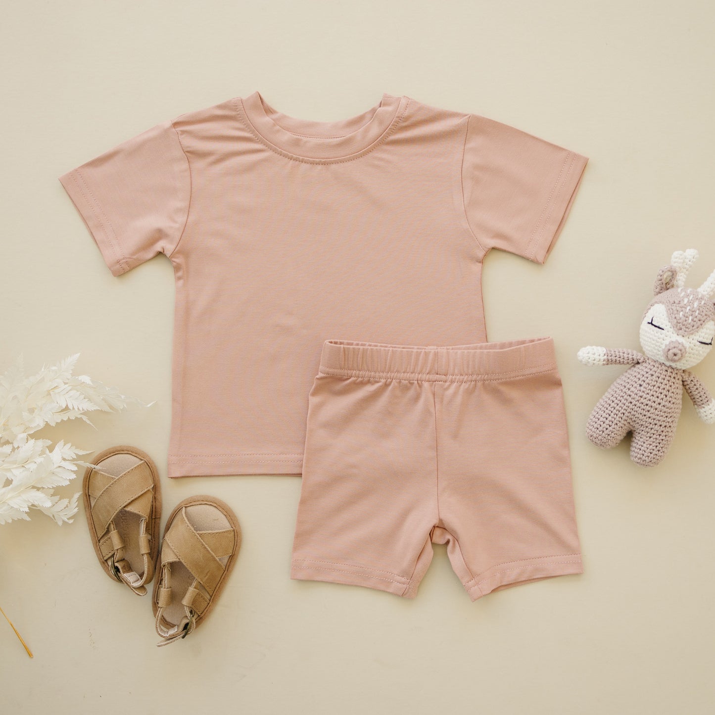 Bamboo Tee & Bike Shorts Set