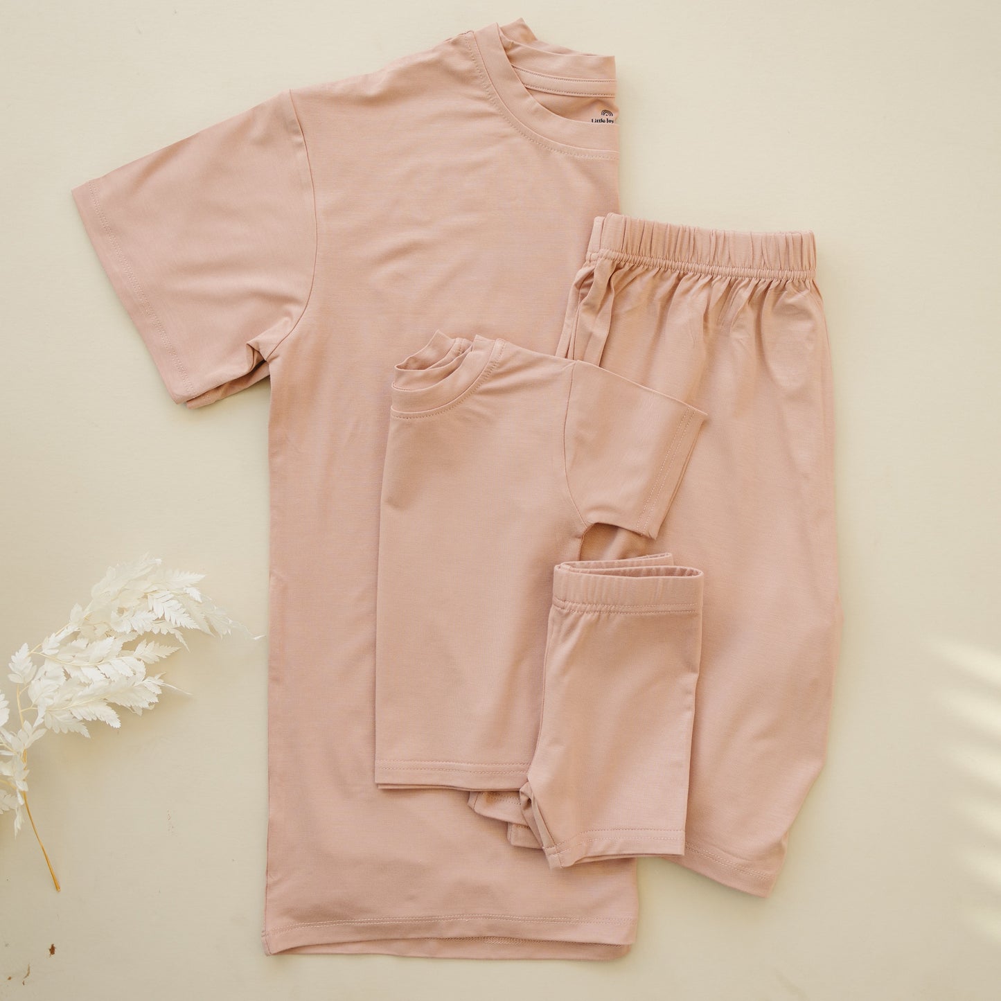 Women's Bamboo Bike Shorts & Tee Daywear Set