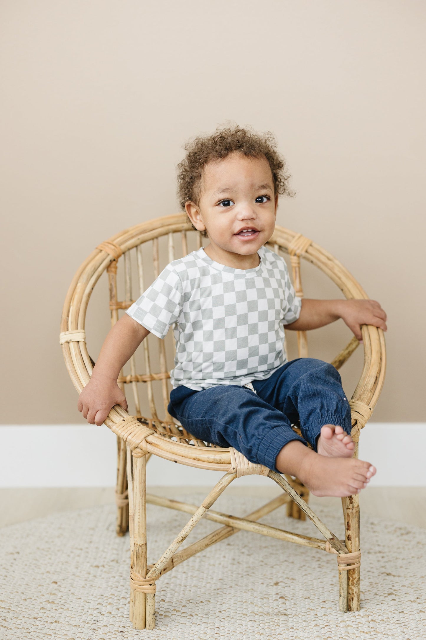 Sage Checkered Bamboo Tee