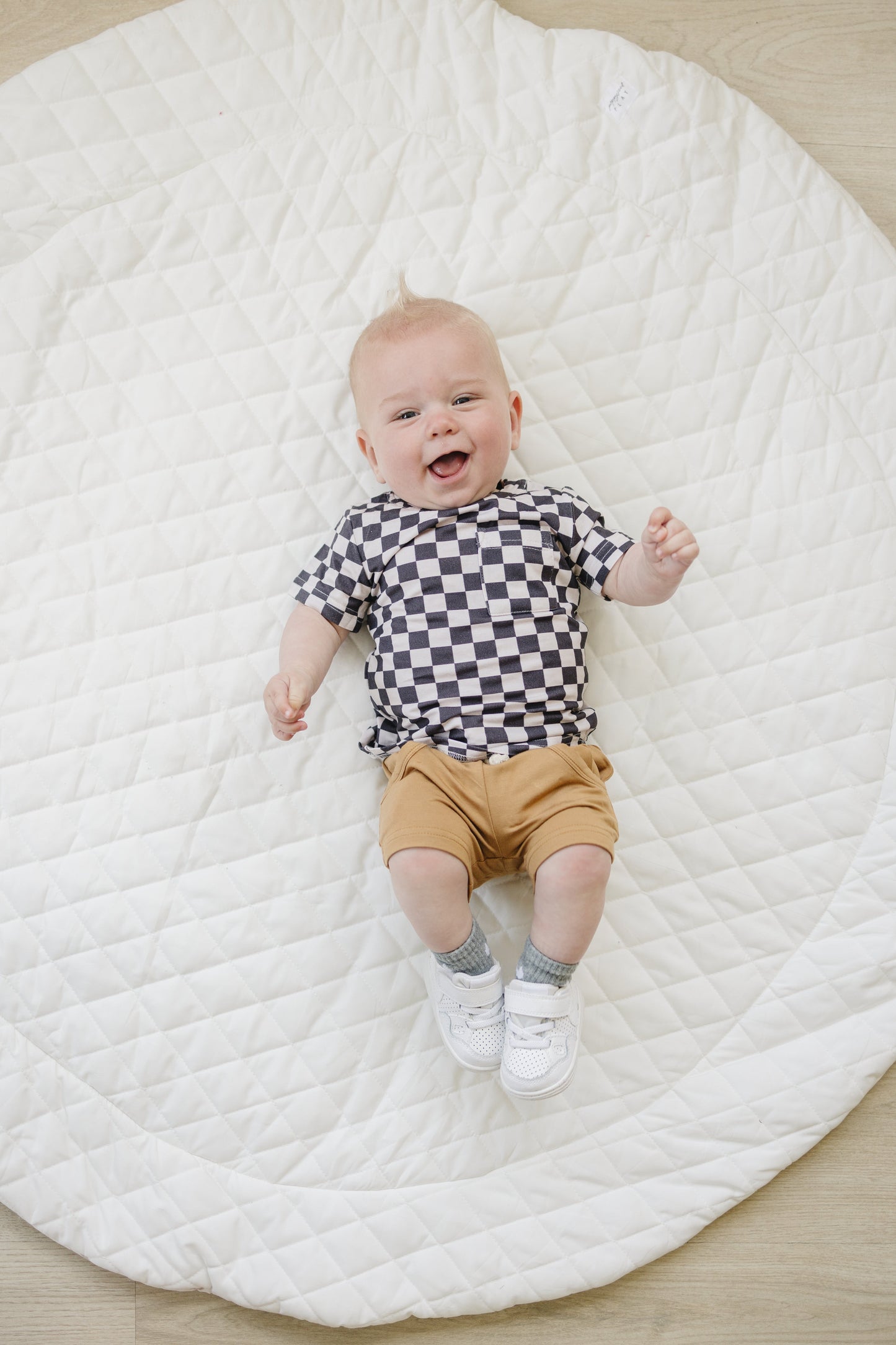 Black Checkered Bamboo Tee