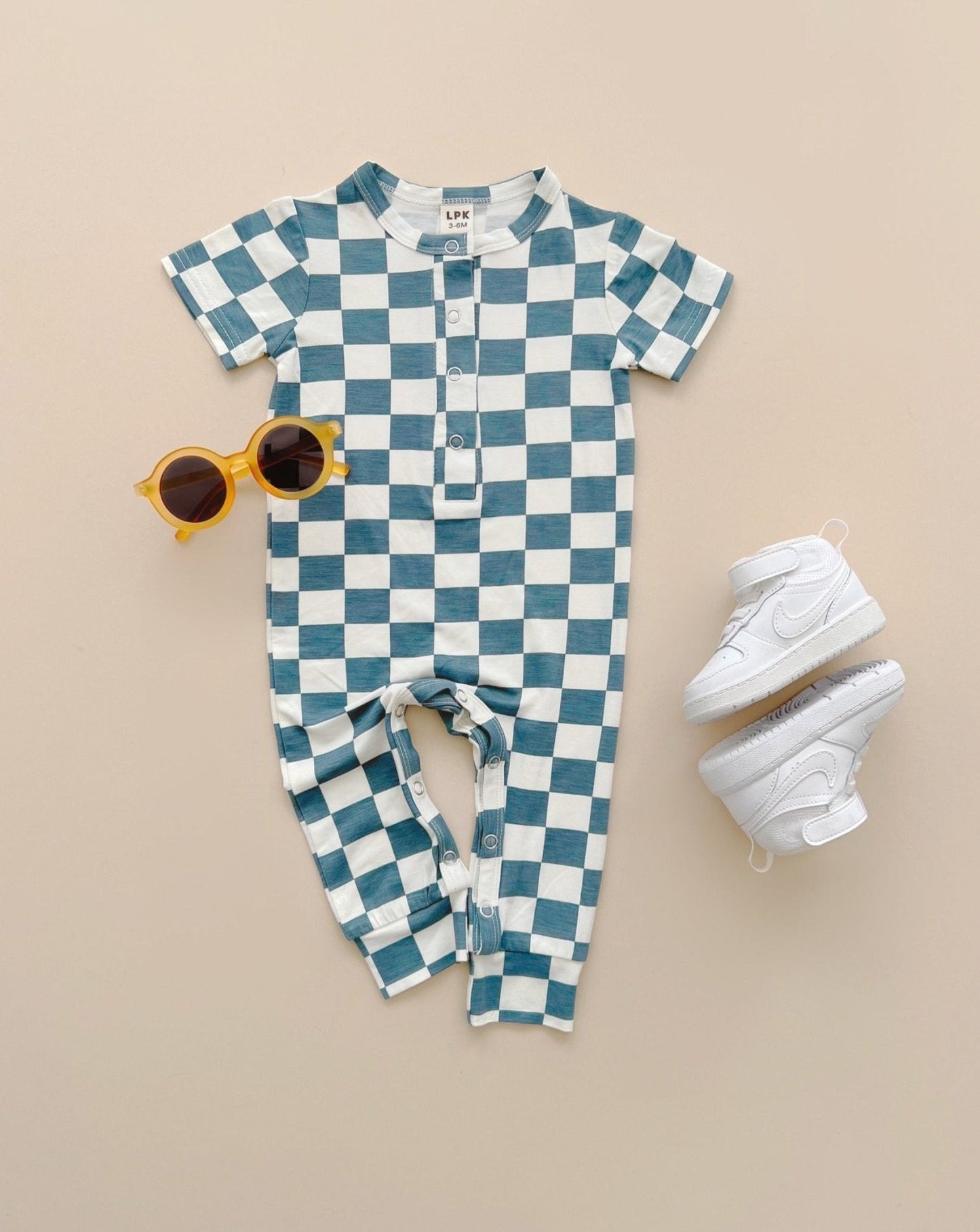 Bamboo Checkered Jumpsuit | Blue