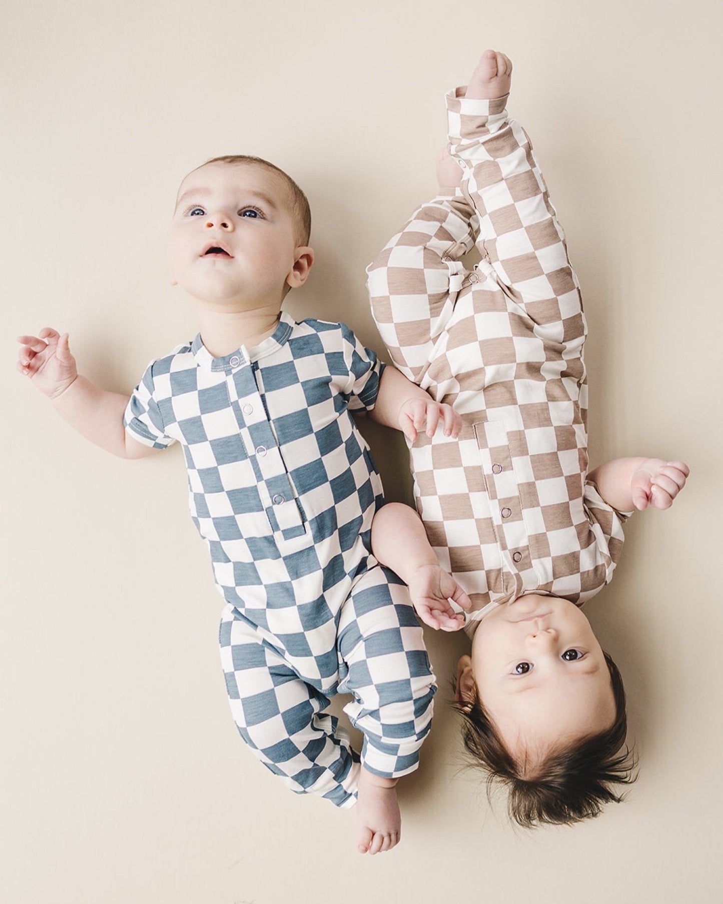 Bamboo Checkered Jumpsuit | Latte