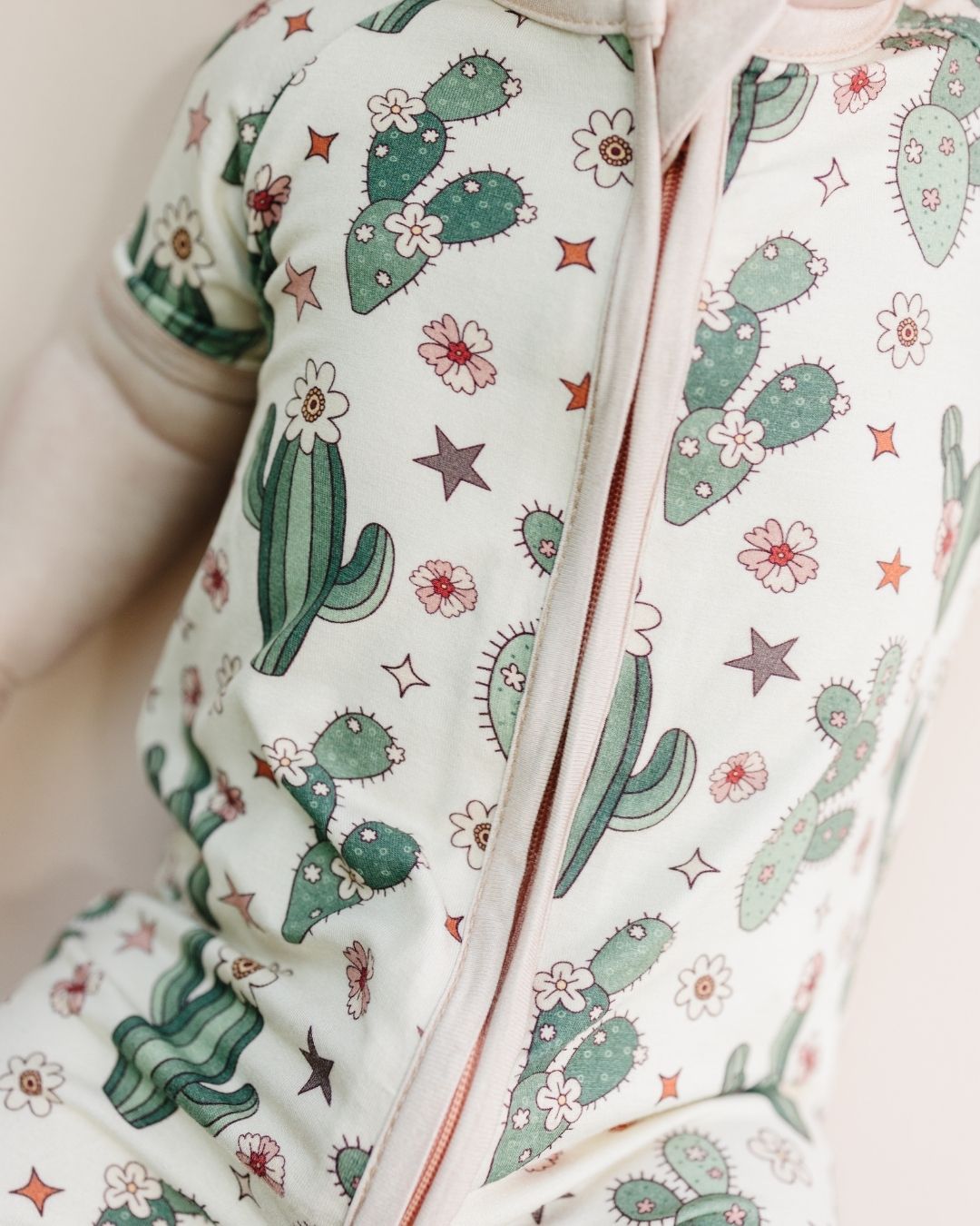 Bamboo Shorty Romper | Cactus Flowers