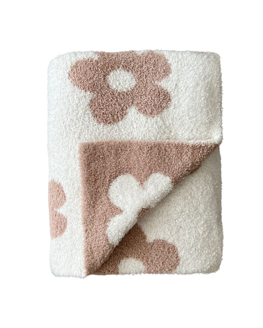 Daisy Fuzzy Blanket | Latte