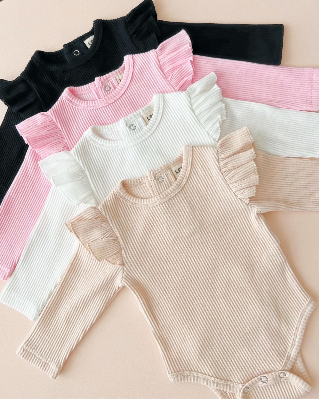 Flutter Sleeve Baby Bodysuit | Vanilla