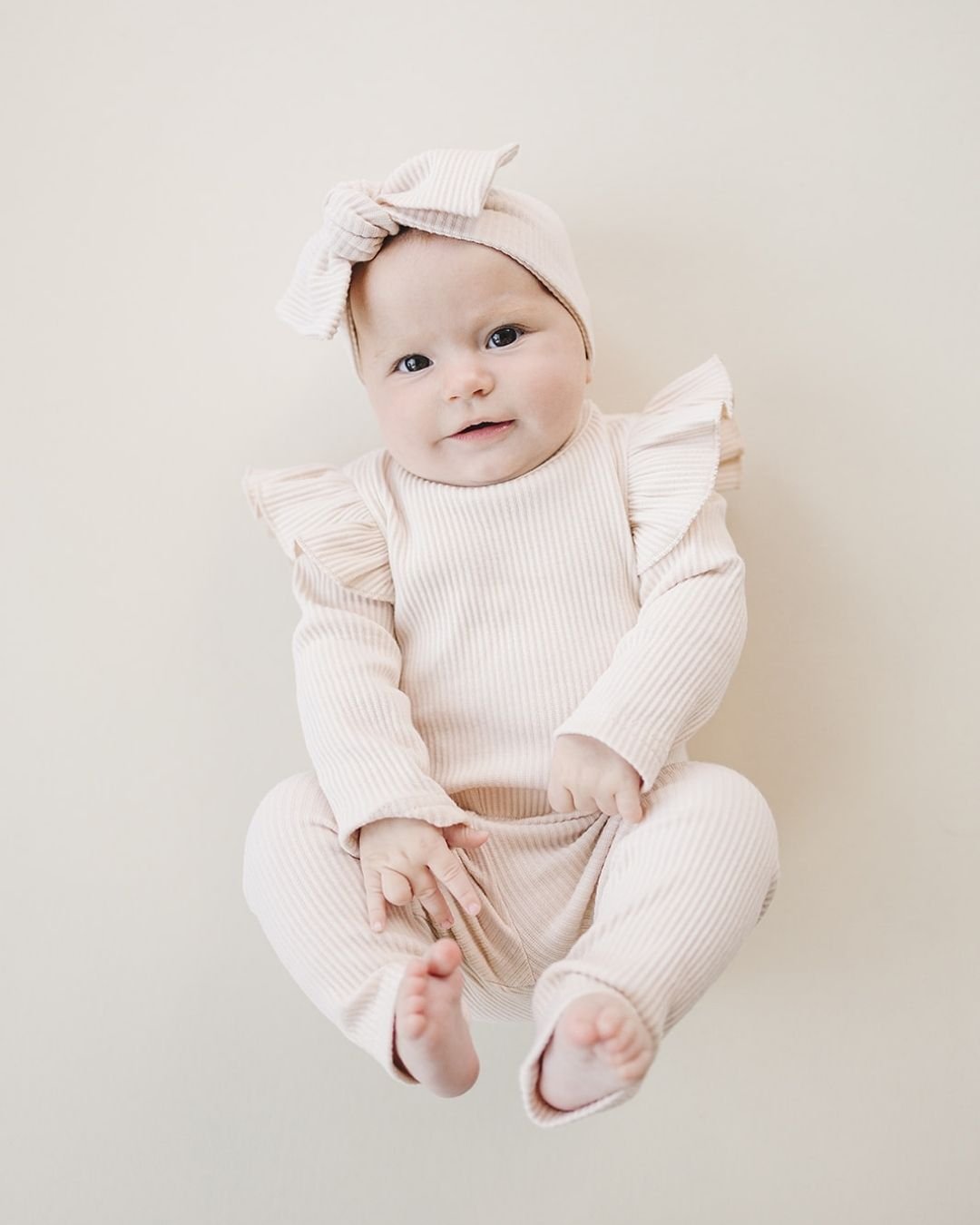 Flutter Sleeve Baby Bodysuit | Vanilla