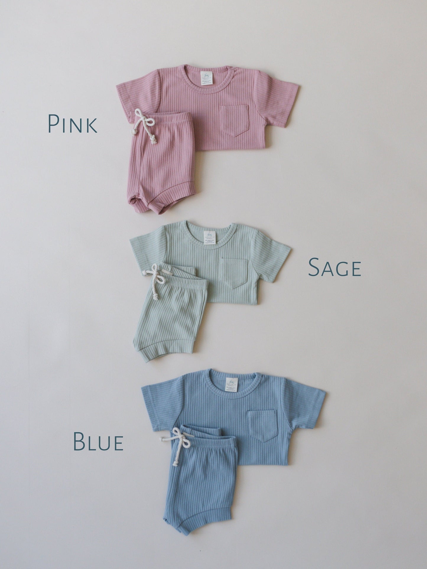 Organic Cotton Ribbed 2pc Outfit - more colors