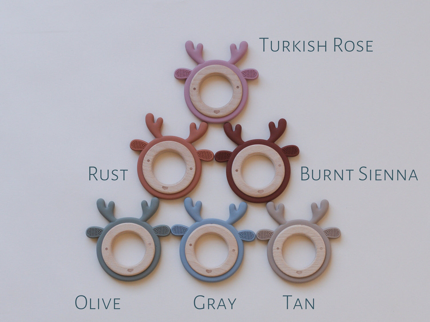 Silicone & Wooden Reindeer Teether