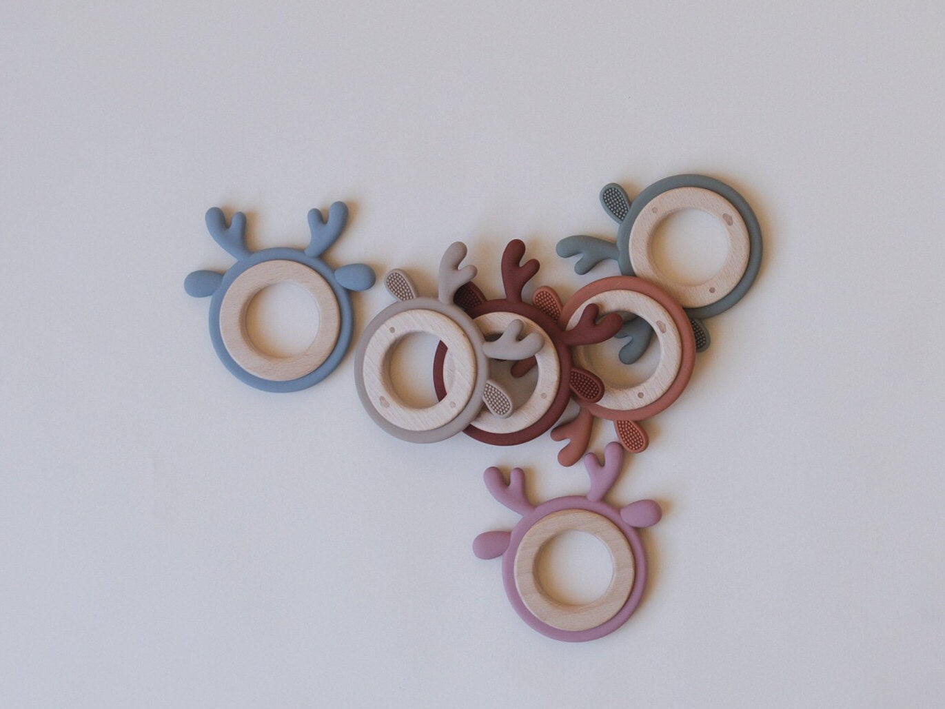 Silicone & Wooden Reindeer Teether