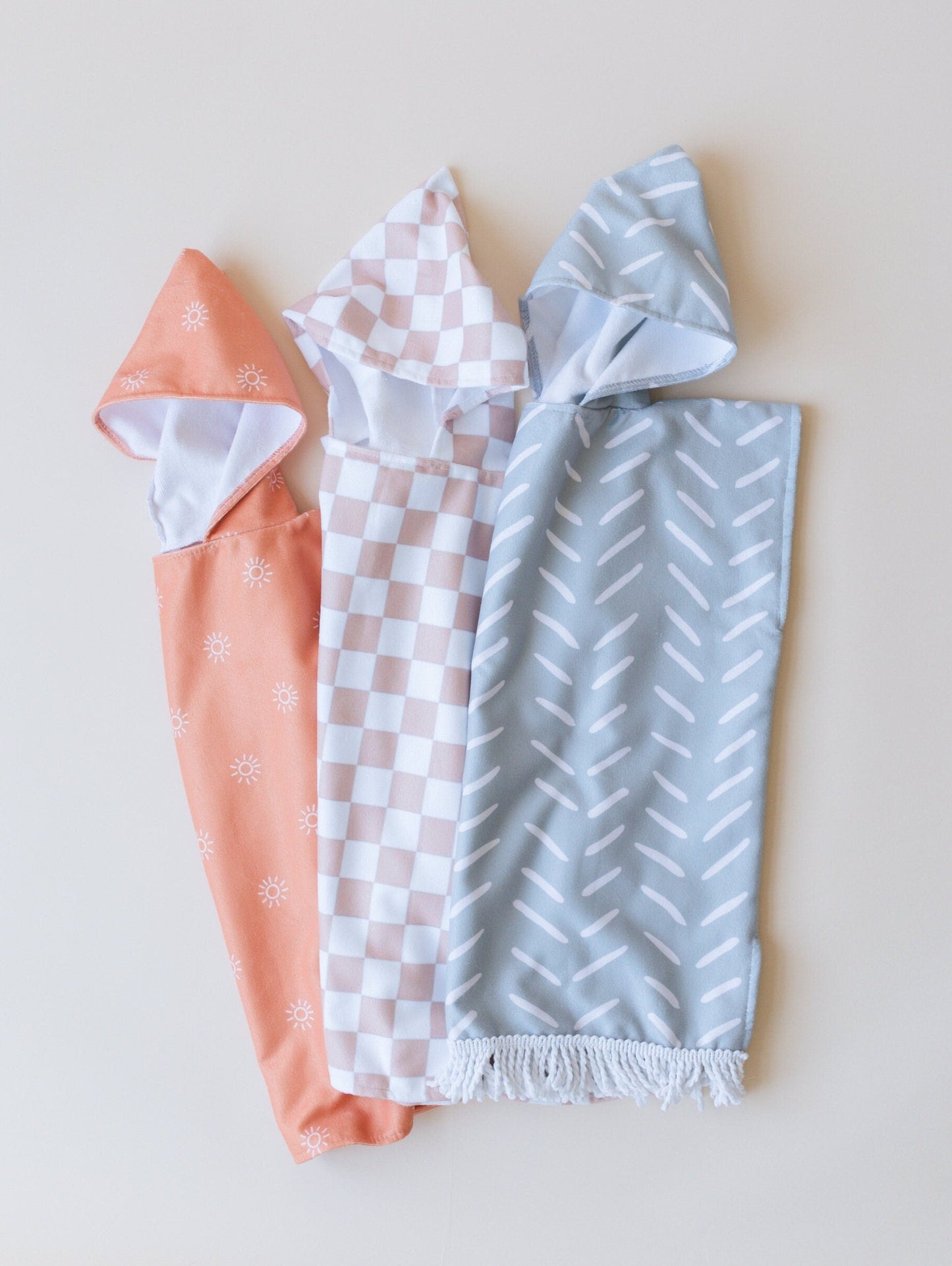 Checkered Beach Towel Poncho