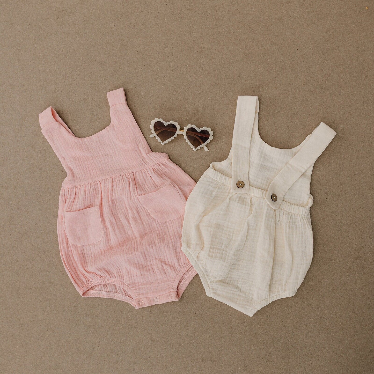 Organic Cotton Muslin Bubble Romper - more colors