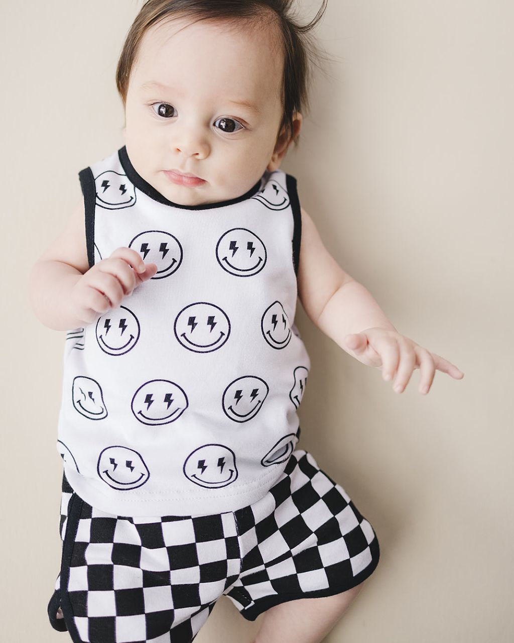 Tank & Shorts Set | Checkered Smiley