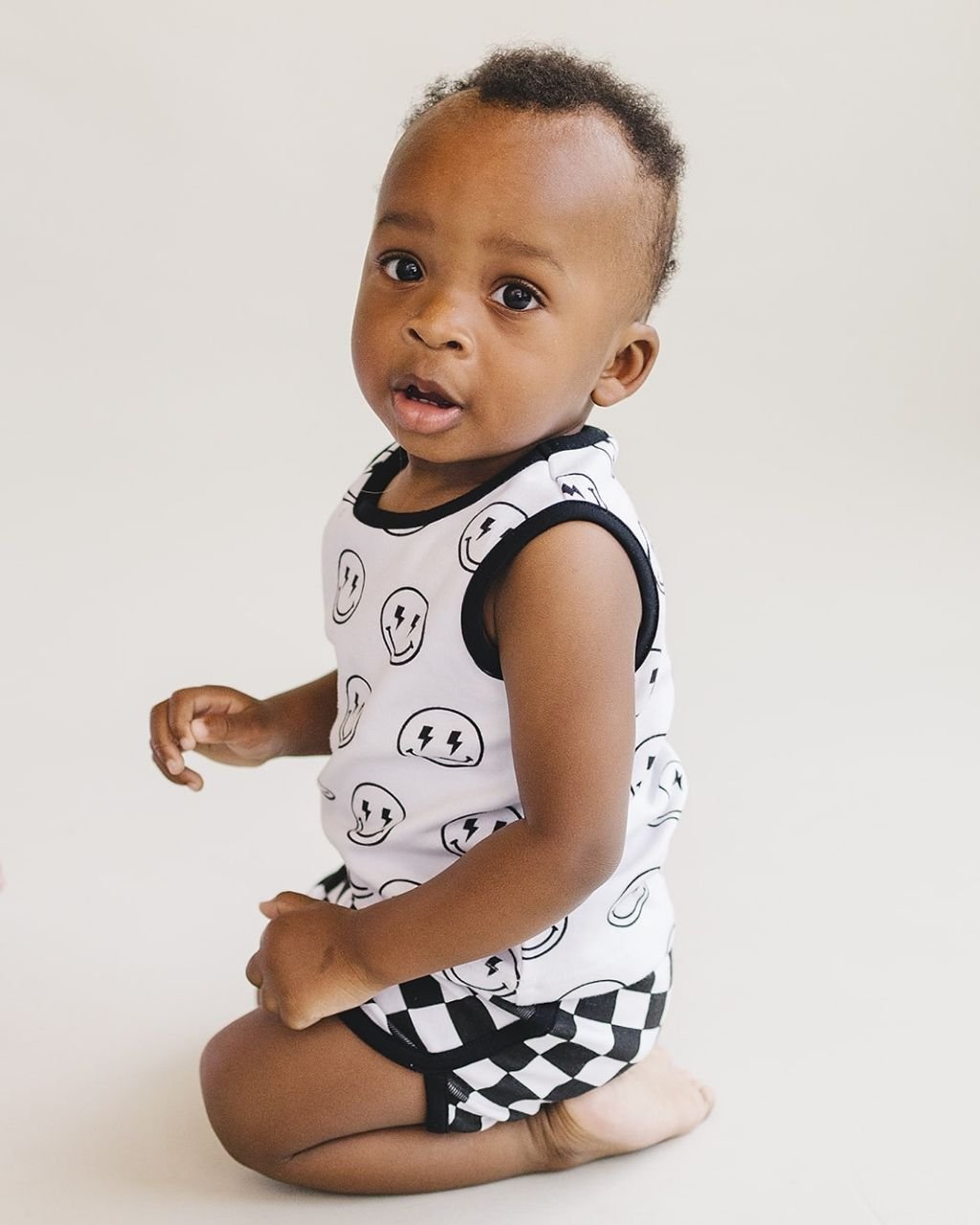 Tank & Shorts Set | Checkered Smiley