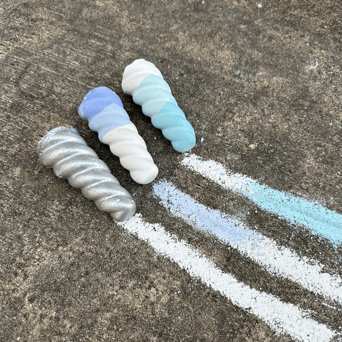 OMBRE NARWHAL HORNS - HANDMADE SIDEWALK CHALK - SET OF 3