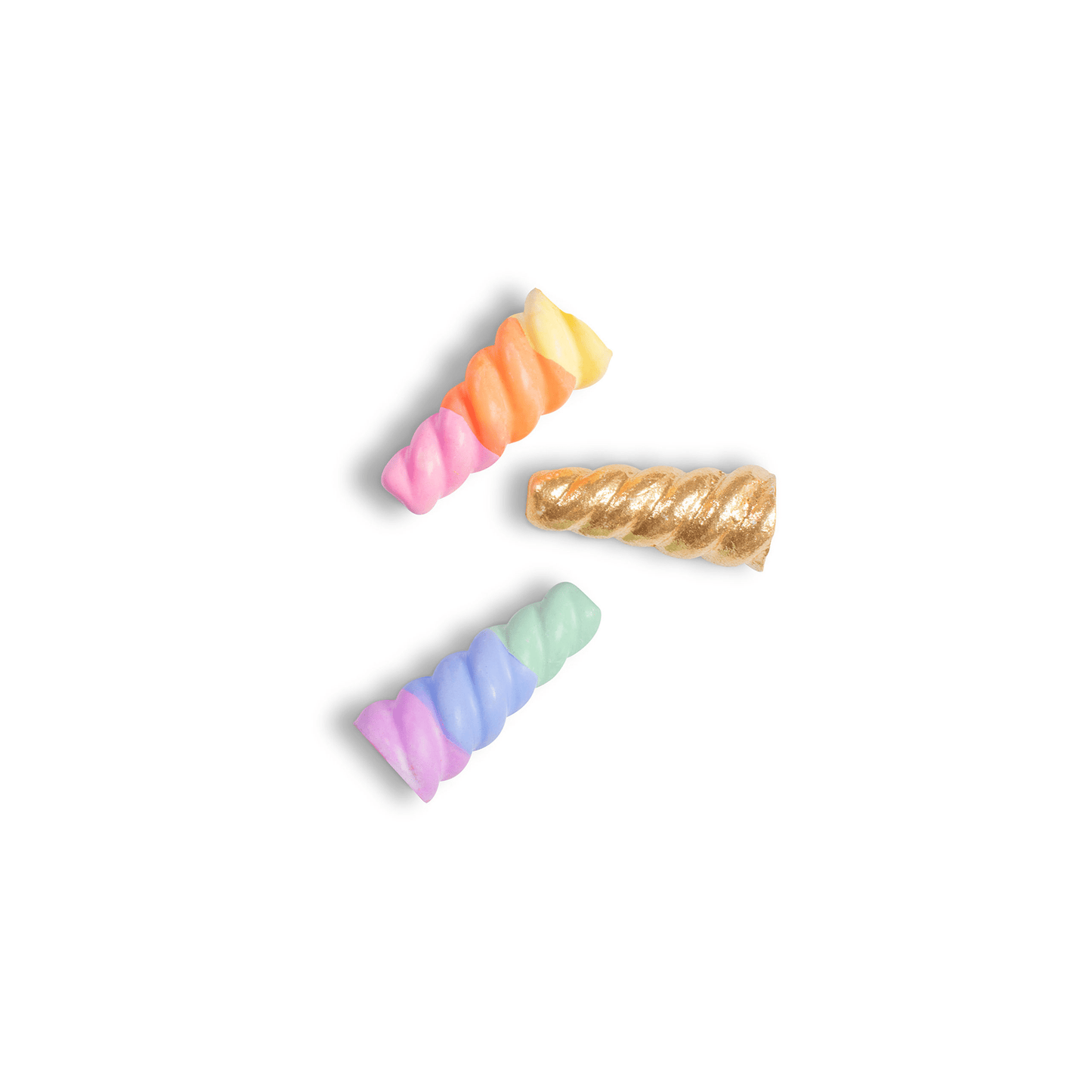 RAINBOW UNICORN HORNS - HANDMADE SIDEWALK CHALK - SET OF 3