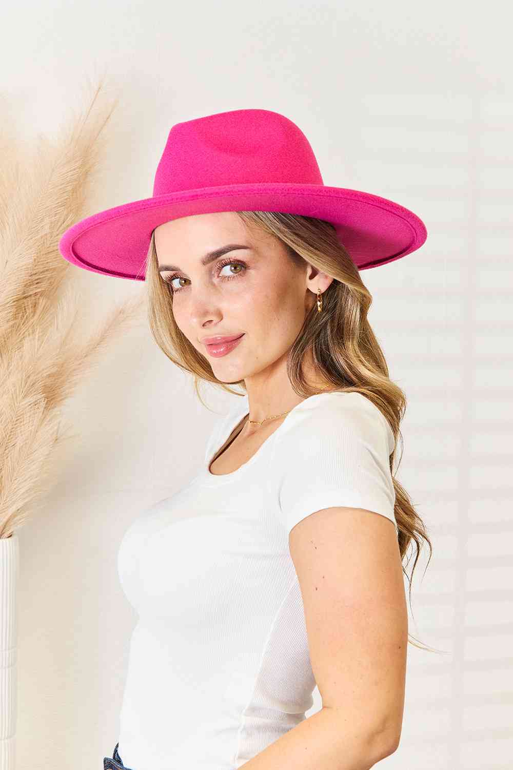 Fame Flat Brim Fedora Fashion Hat